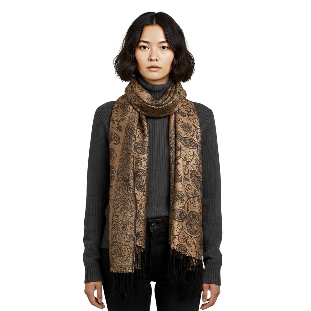 Pashmina Brown Paisley Scarf
